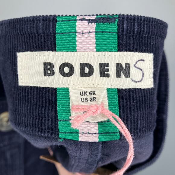 NWT BODEN Estella Cord Skirt Navy Blue Corduroy Patch Pockets 2 Regular - Picture 4 of 6